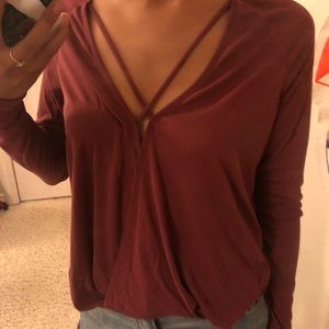 Long Sleeve Cross V Top